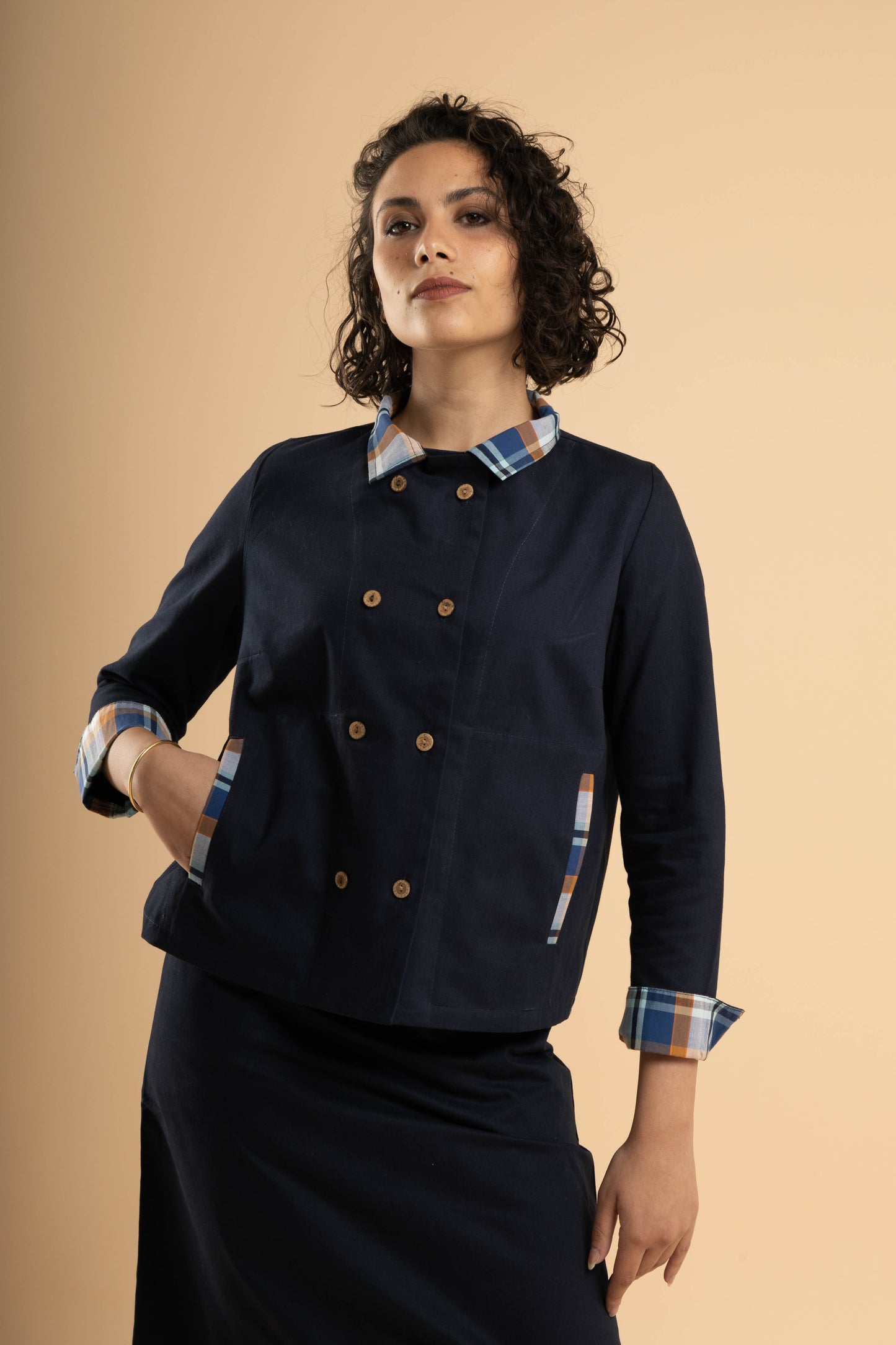 Tailleur Gabardine in navy blue