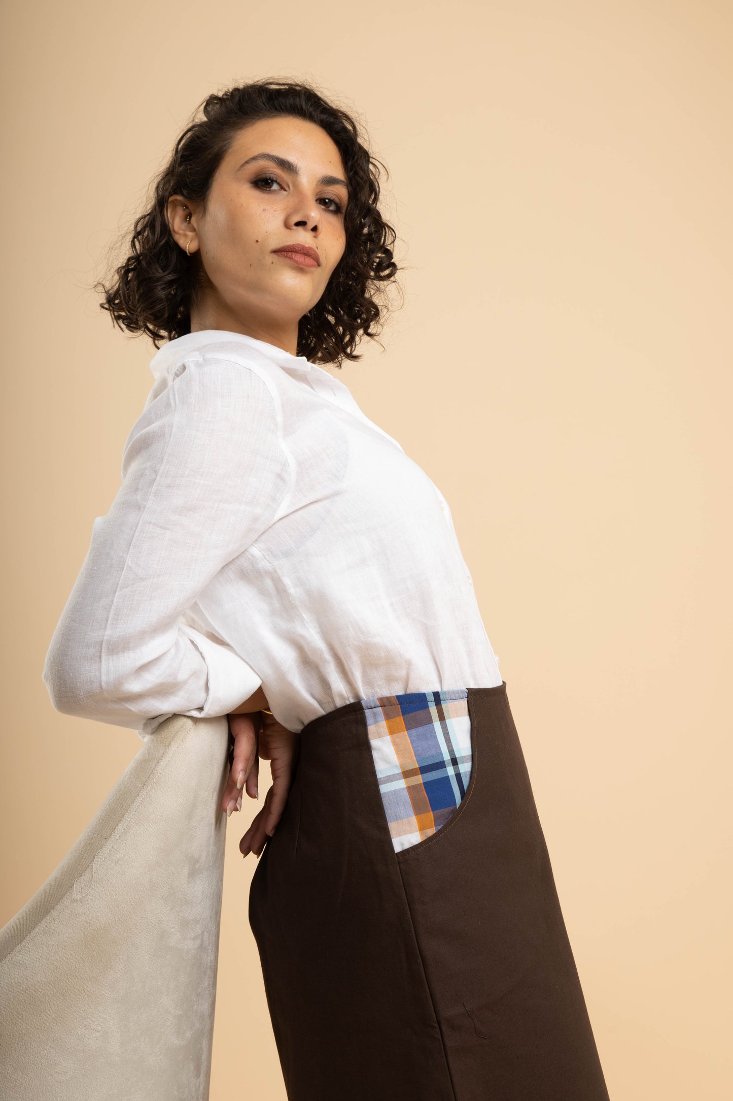 Gabardine Tailleur in brown